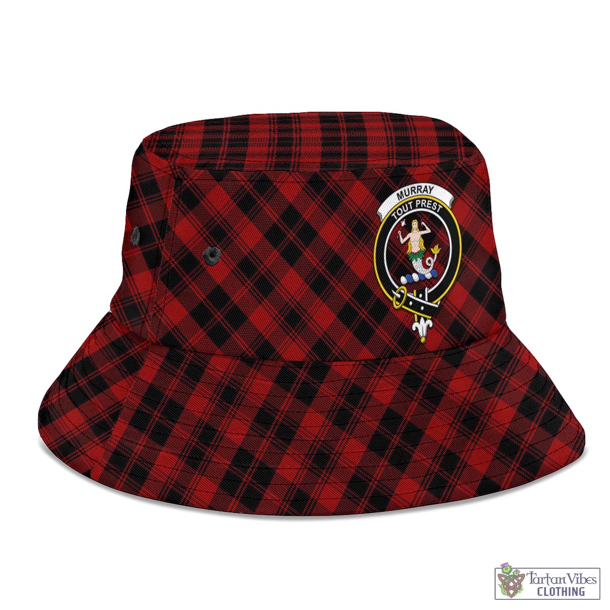 Tartan Vibes Clothing Murray of Ochtertyre Tartan Bucket Hat with Family Crest