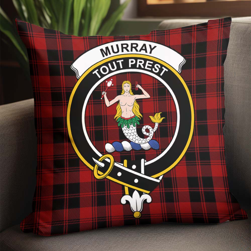 Murray of Ochtertyre Tartan Pillow Cover with Family Crest - Tartanvibesclothing