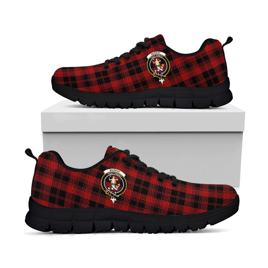 Murray of Ochtertyre Tartan Sneakers with Family Crest - Tartan Vibes Clothing