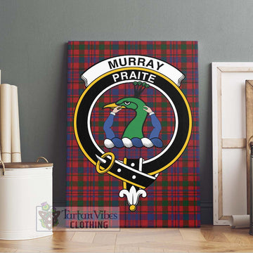 Murray of Tullibardine Tartan Canvas Print Wall Art with Family Crest