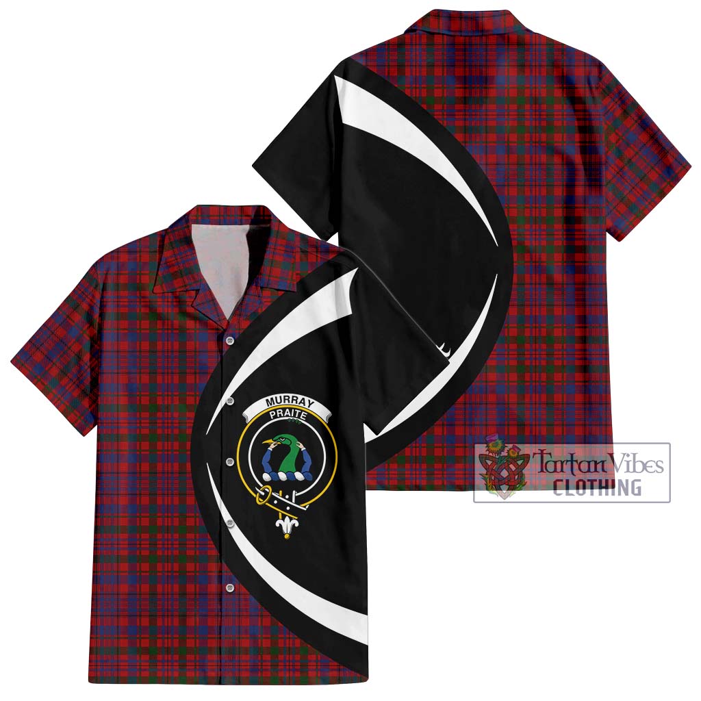 Murray of Tullibardine Tartan Short Sleeve Button Up with Family Crest Circle Style Kid - Tartan Vibes Clothing