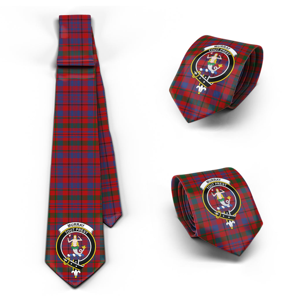 Murray of Tullibardine Tartan Classic Necktie with Family Crest Necktie One Size - Tartan Vibes Clothing