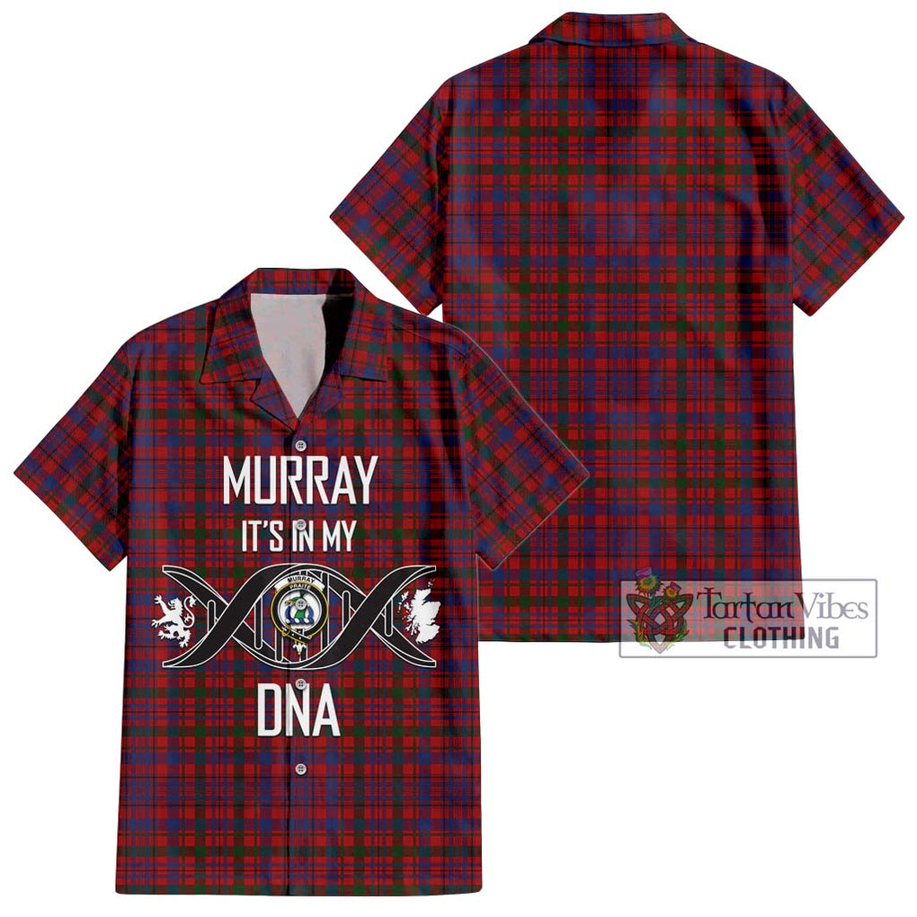 Murray of Tullibardine Tartan Short Sleeve Button Shirt with Family Crest DNA In Me Style Kid - Tartanvibesclothing Shop