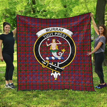 Murray of Tullibardine Tartan Quilt with Family Crest