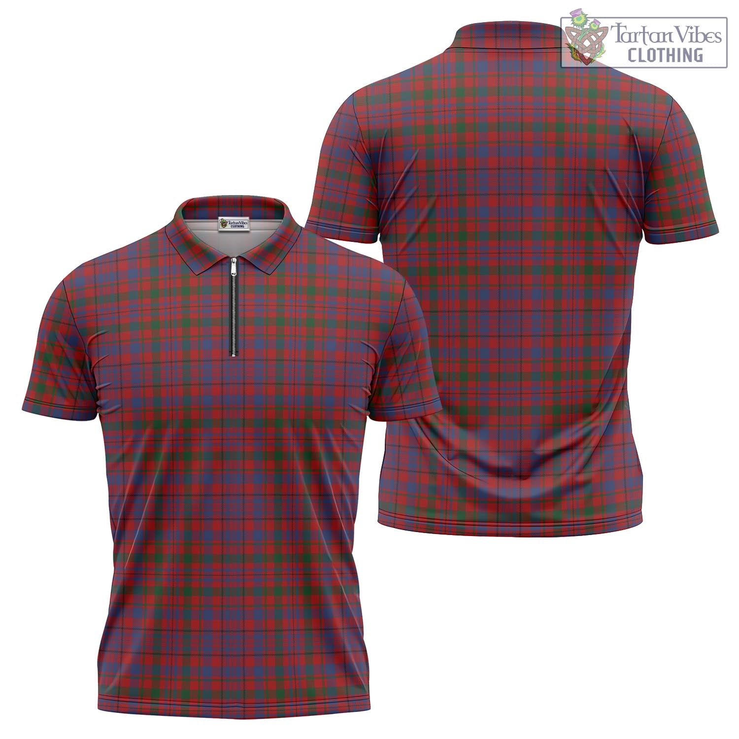 Tartan Vibes Clothing Murray of Tullibardine Tartan Zipper Polo Shirt