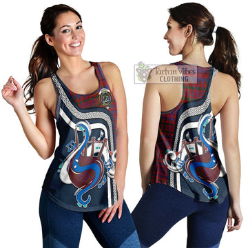 Murray of Tullibardine Tartan Women's Racerback Tanks with Epic Bagpipe Style