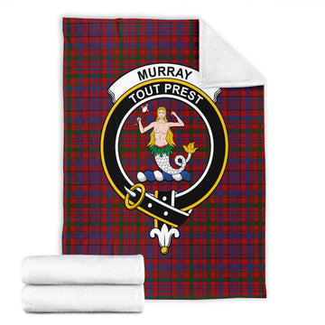 Murray of Tullibardine Tartan Blanket with Family Crest