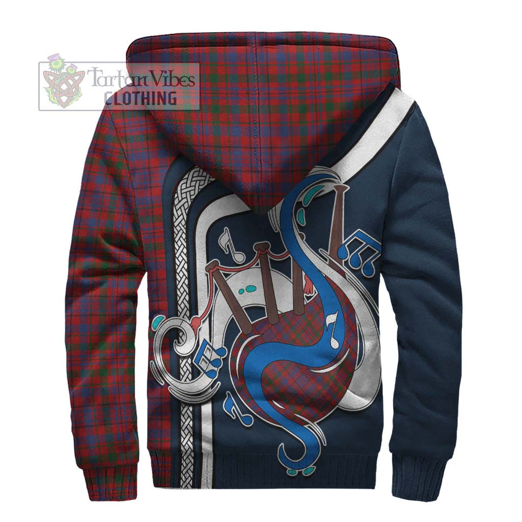 Murray of Tullibardine Tartan Sherpa Hoodie with Epic Bagpipe Style - Tartanvibesclothing Shop