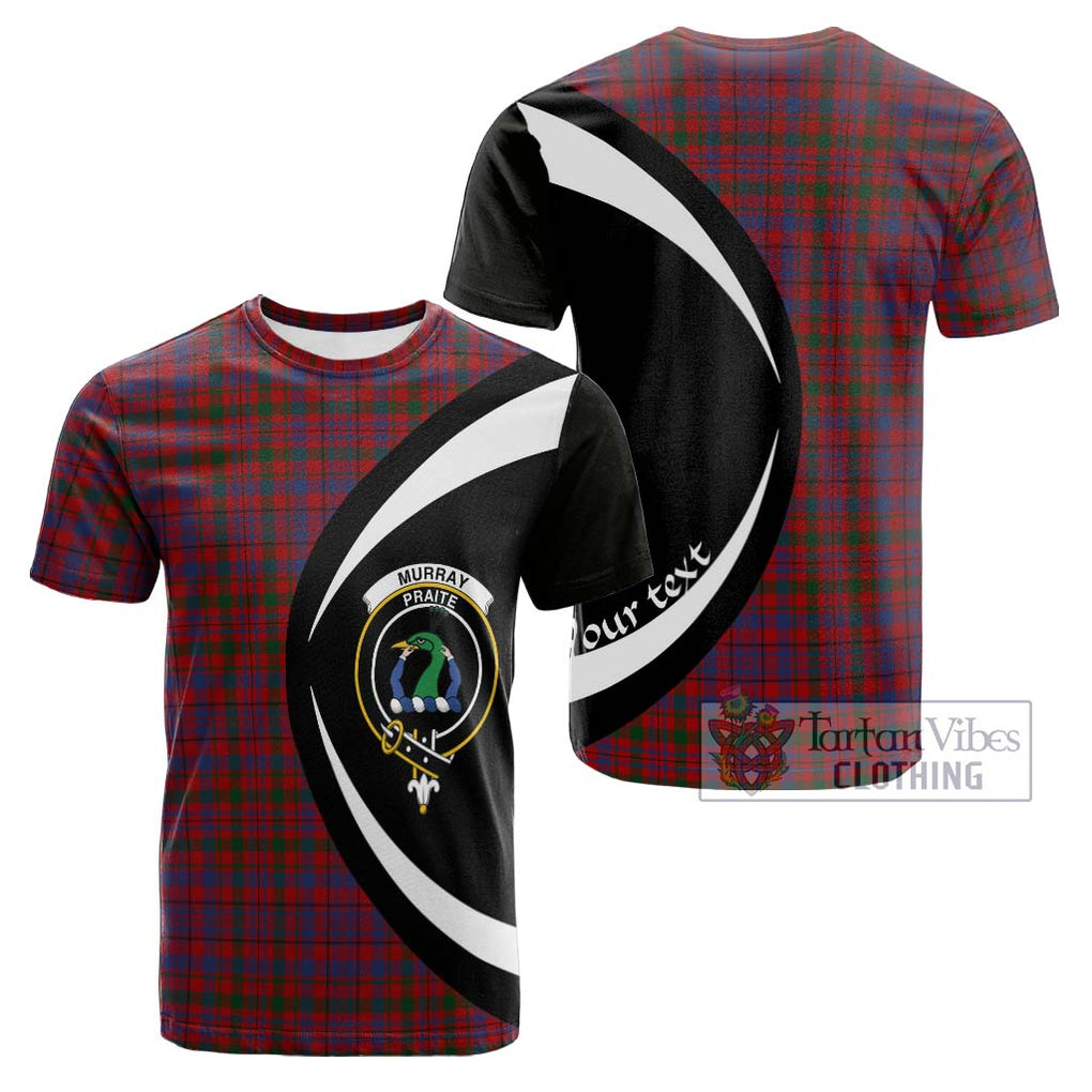 Tartan Vibes Clothing Murray of Tullibardine Tartan Cotton T-shirt with Family Crest Circle Style