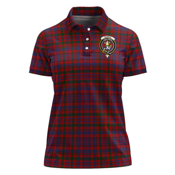 Murray of Tullibardine Tartan Polo Shirt with Family Crest For Women