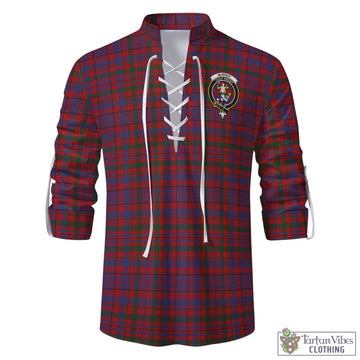 Murray of Tullibardine Tartan Men's Scottish Traditional Jacobite Ghillie Kilt Shirt with Family Crest