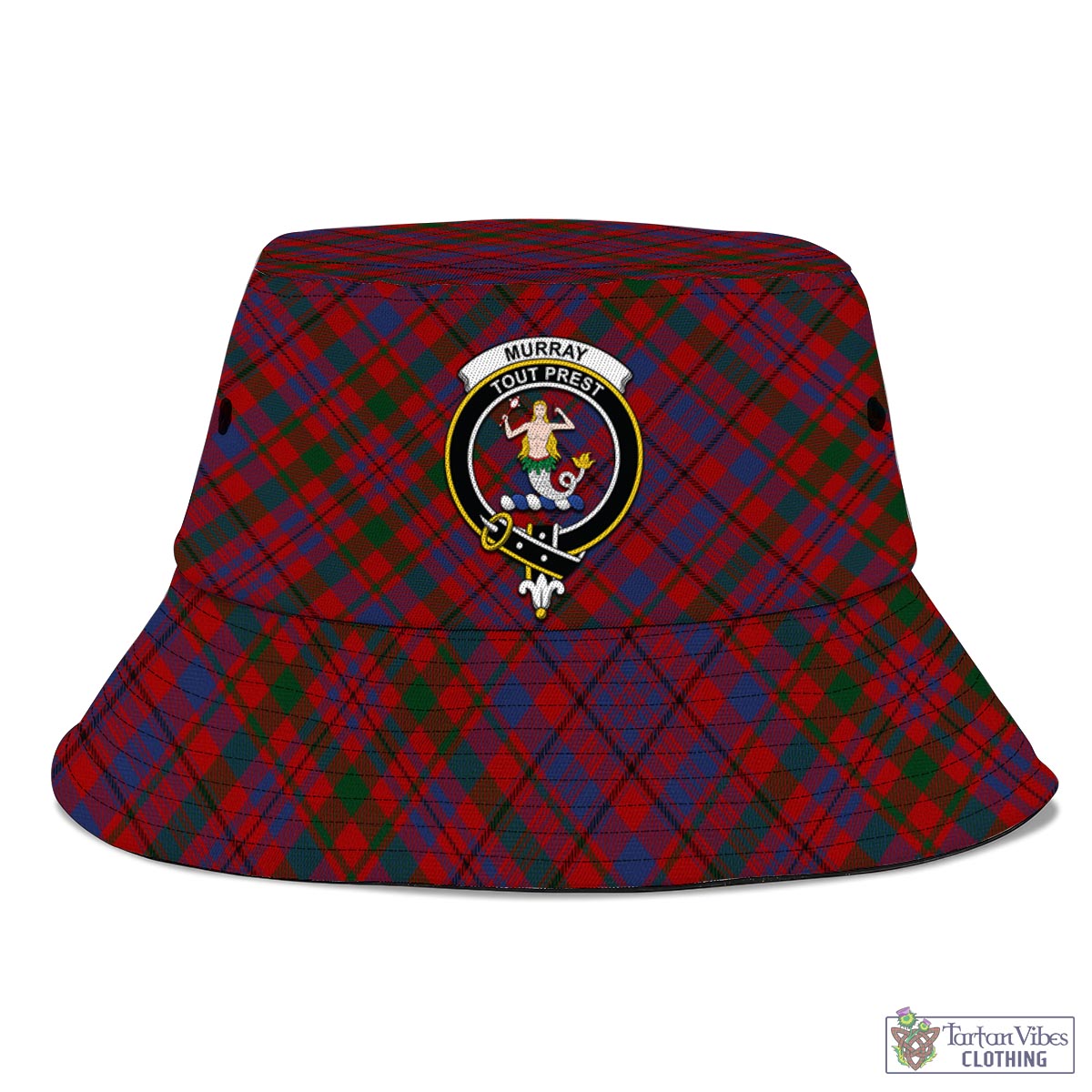 Tartan Vibes Clothing Murray of Tullibardine Tartan Bucket Hat with Family Crest