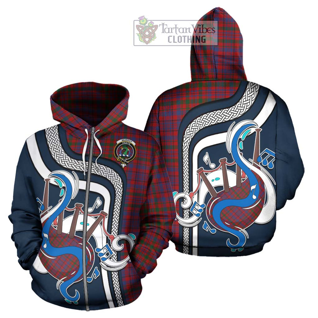 Murray of Tullibardine Tartan Hoodie with Epic Bagpipe Style - Tartanvibesclothing Shop