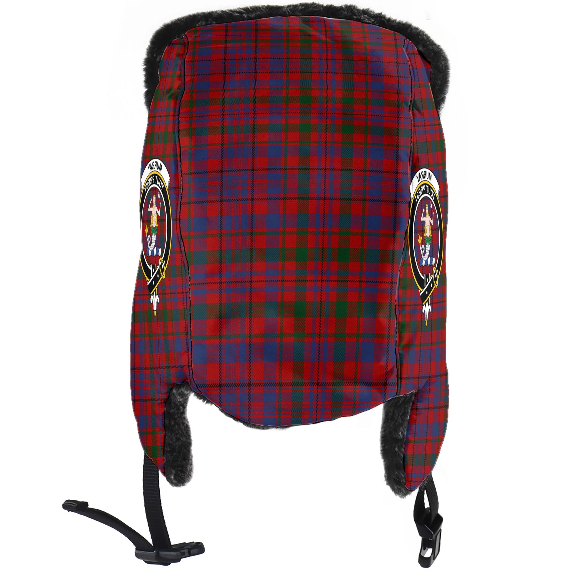 Murray of Tullibardine Tartan Winter Trapper Hat with Family Crest - Tartanvibesclothing