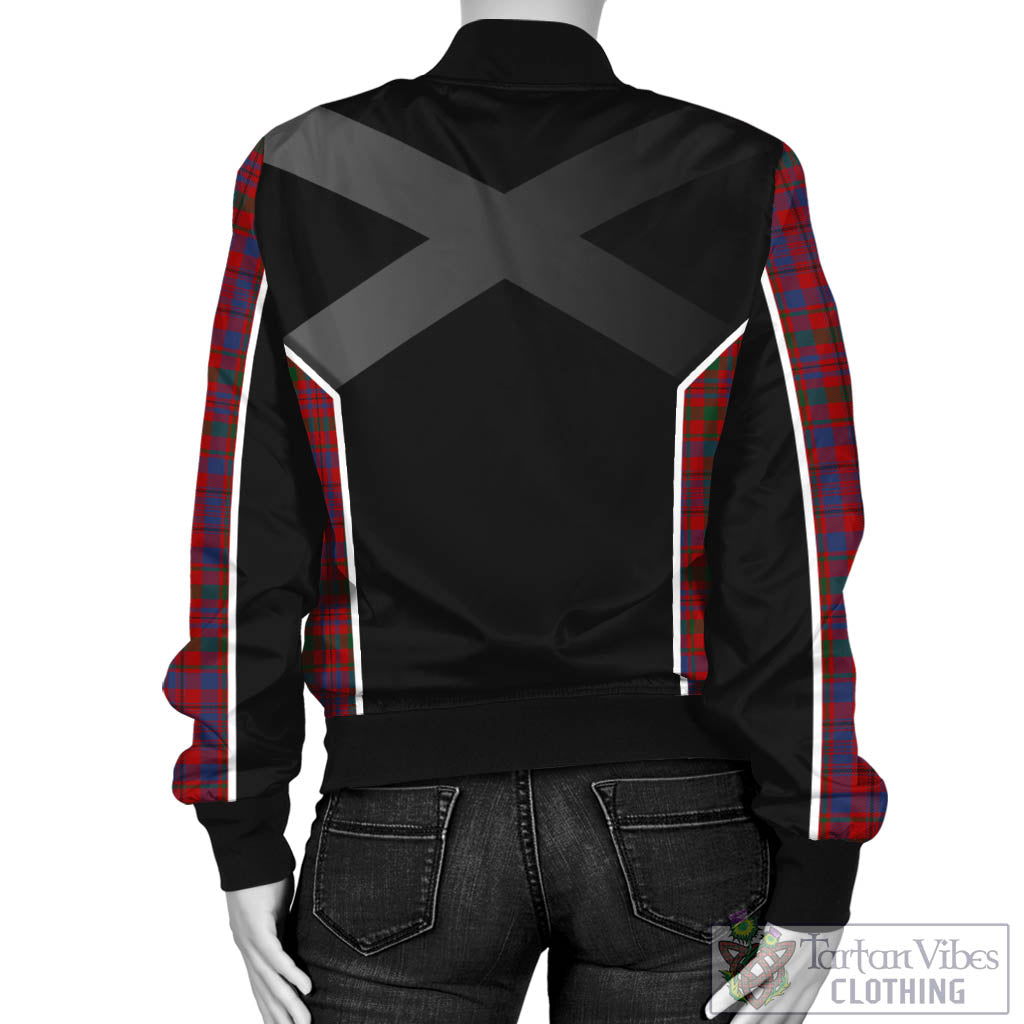 Tartan Vibes Clothing Murray of Tullibardine Tartan Bomber Jacket with Family Crest and Scottish Thistle Vibes Sport Style