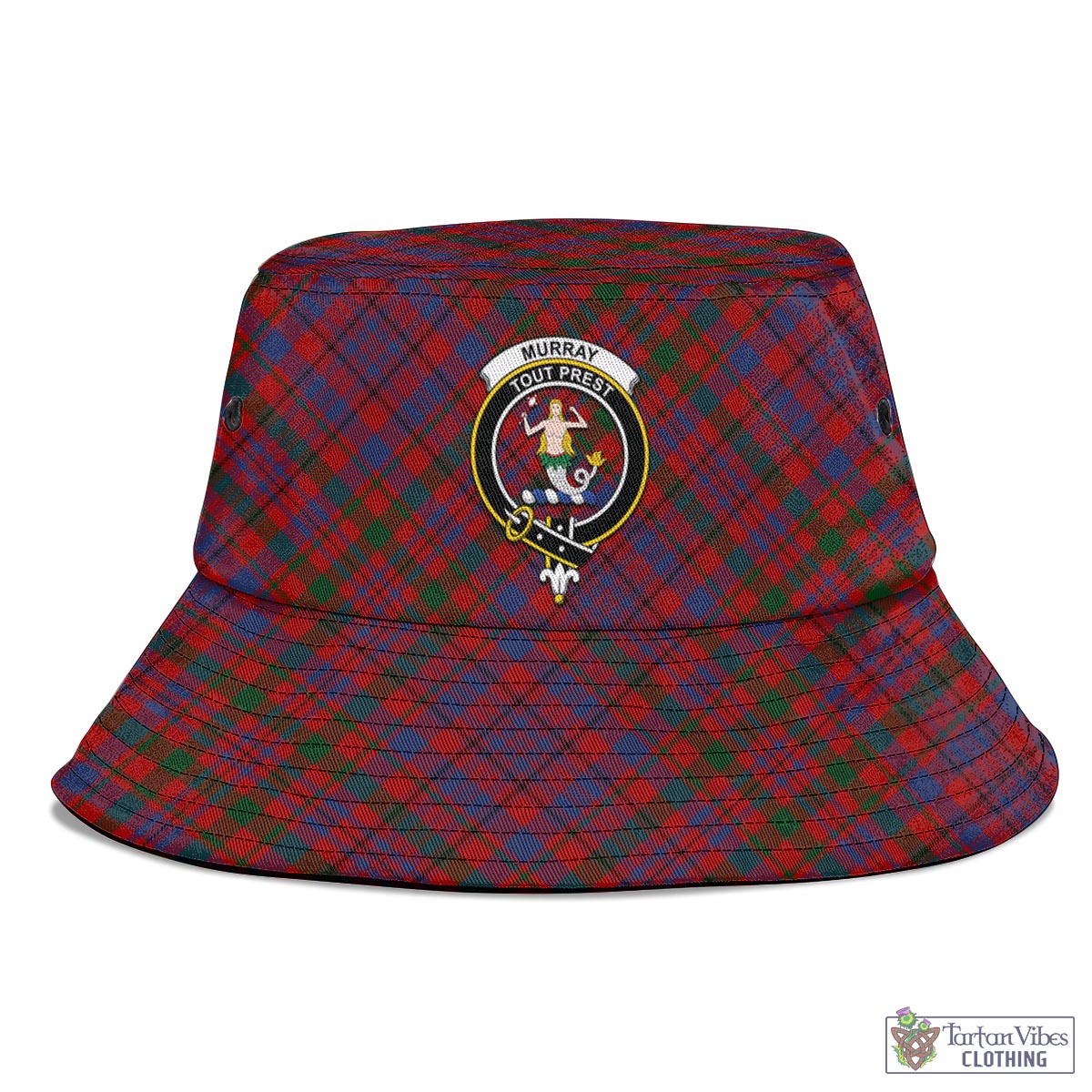 Tartan Vibes Clothing Murray of Tullibardine Tartan Bucket Hat with Family Crest