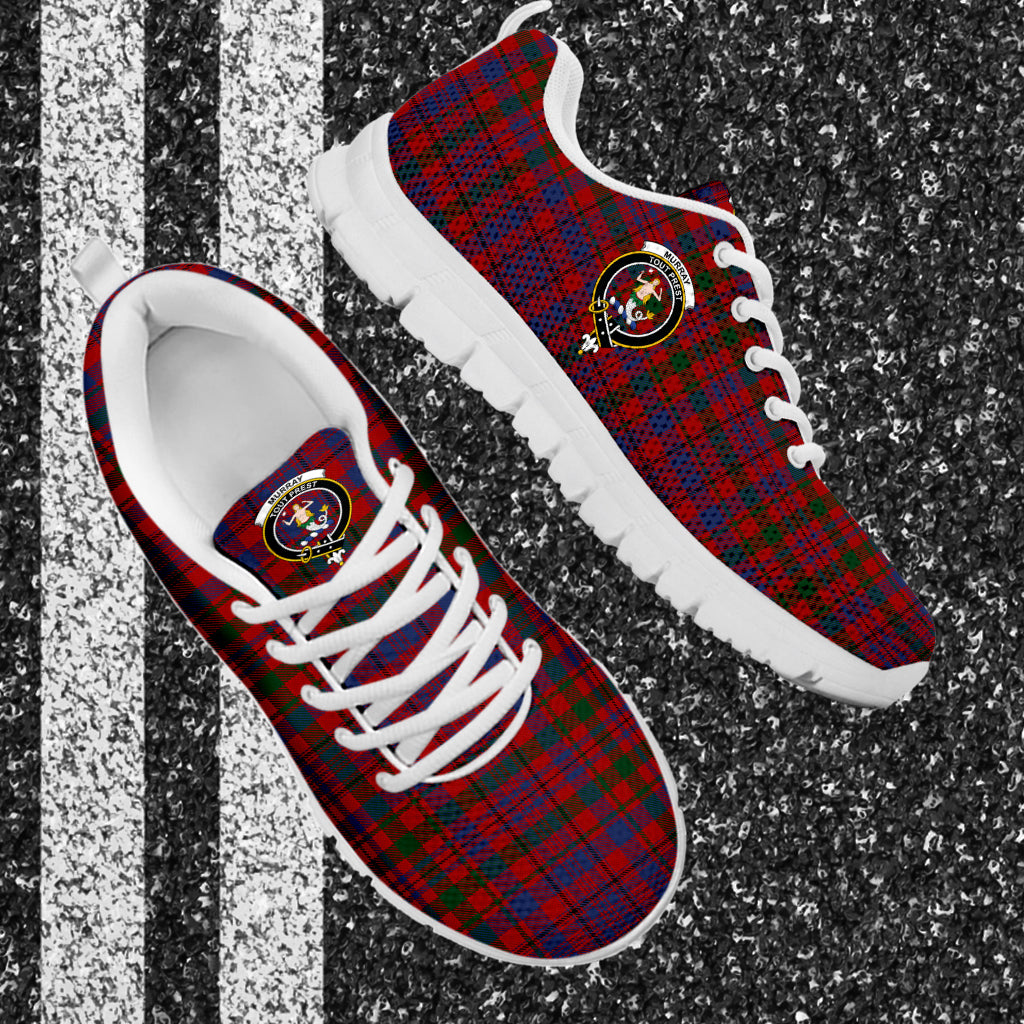 Murray of Tullibardine Tartan Sneakers with Family Crest - Tartan Vibes Clothing