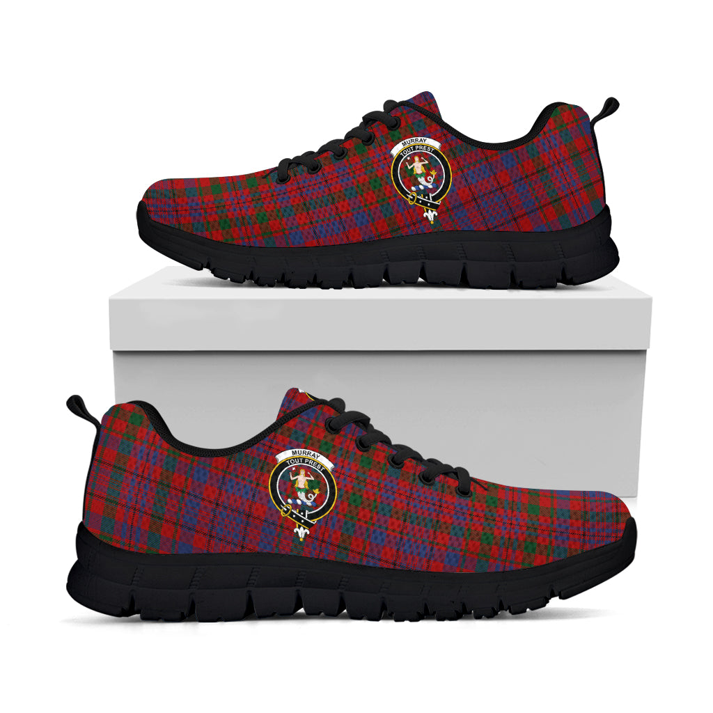 Murray of Tullibardine Tartan Sneakers with Family Crest - Tartan Vibes Clothing