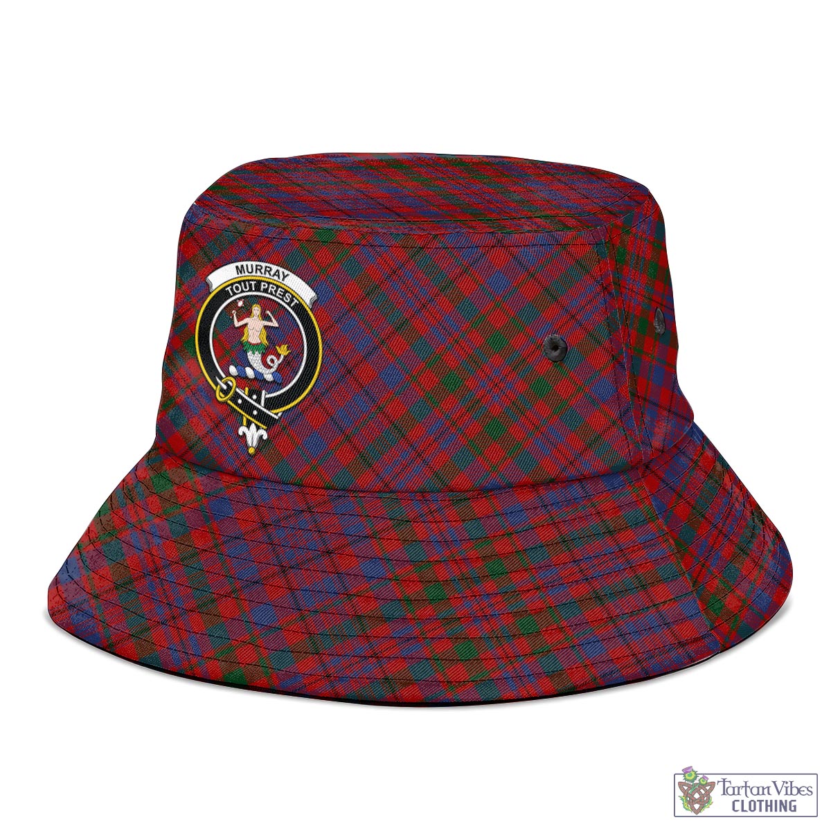 Tartan Vibes Clothing Murray of Tullibardine Tartan Bucket Hat with Family Crest