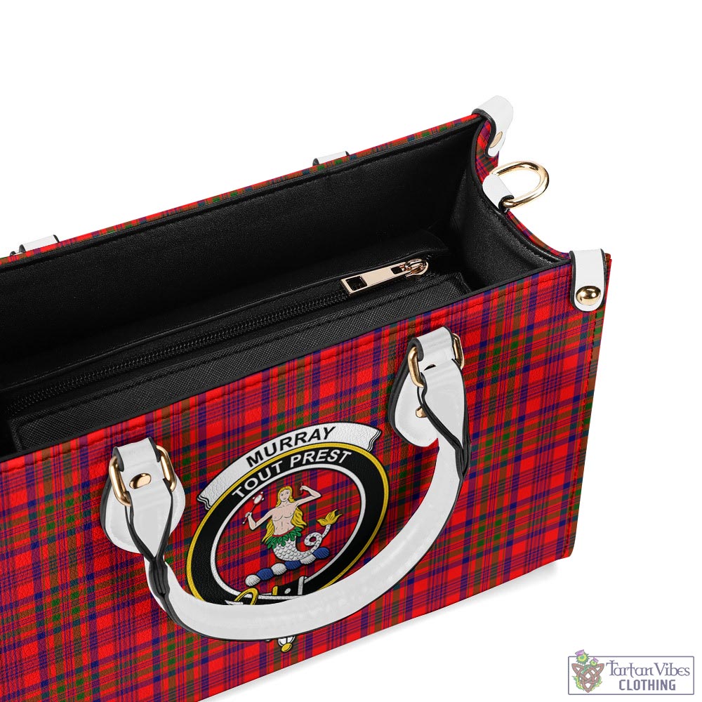 Tartan Vibes Clothing Murray of Tulloch Modern Tartan Luxury Leather Handbags with Family Crest