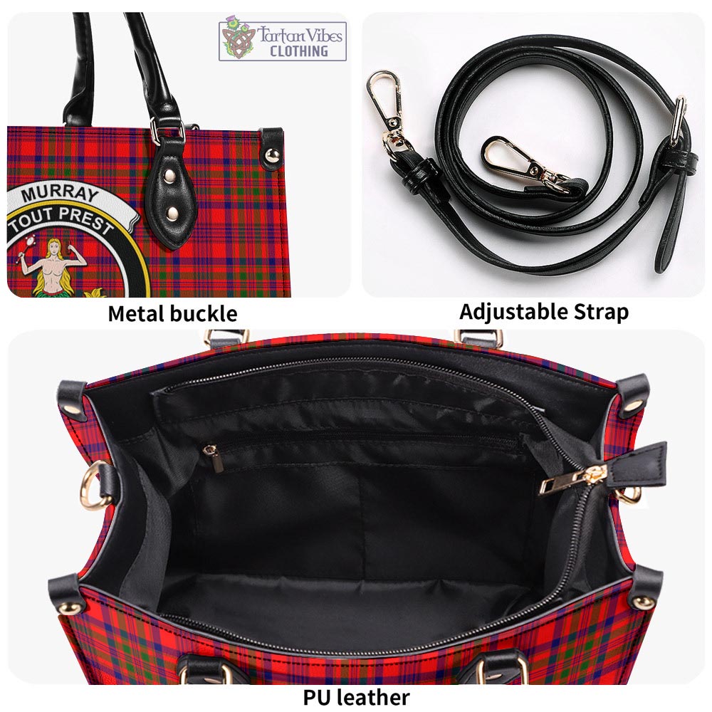 Tartan Vibes Clothing Murray of Tulloch Modern Tartan Luxury Leather Handbags with Family Crest