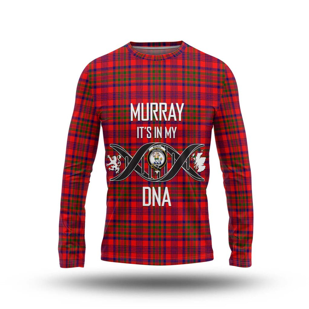 Murray of Tulloch Modern Tartan Long Sleeve T-Shirt with Family Crest DNA In Me Style Unisex - Tartanvibesclothing Shop