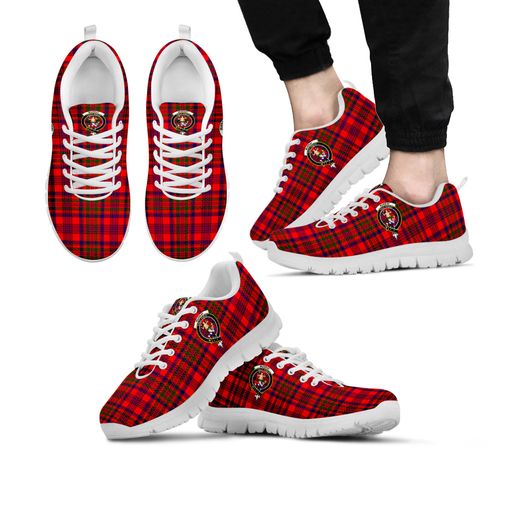 Murray of Tulloch Modern Tartan Sneakers with Family Crest Kid's Sneakers - Tartan Vibes Clothing