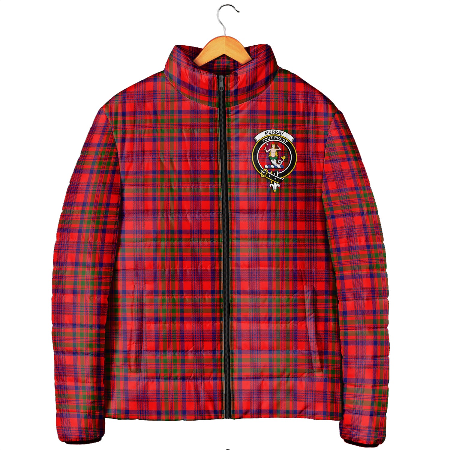 Murray of Tulloch Modern Tartan Padded Jacket with Family Crest Men's Padded Jacket - Tartan Vibes Clothing