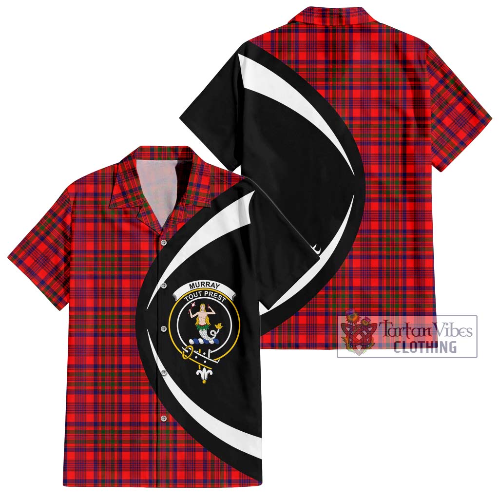 Murray of Tulloch Modern Tartan Short Sleeve Button Up with Family Crest Circle Style Kid - Tartan Vibes Clothing