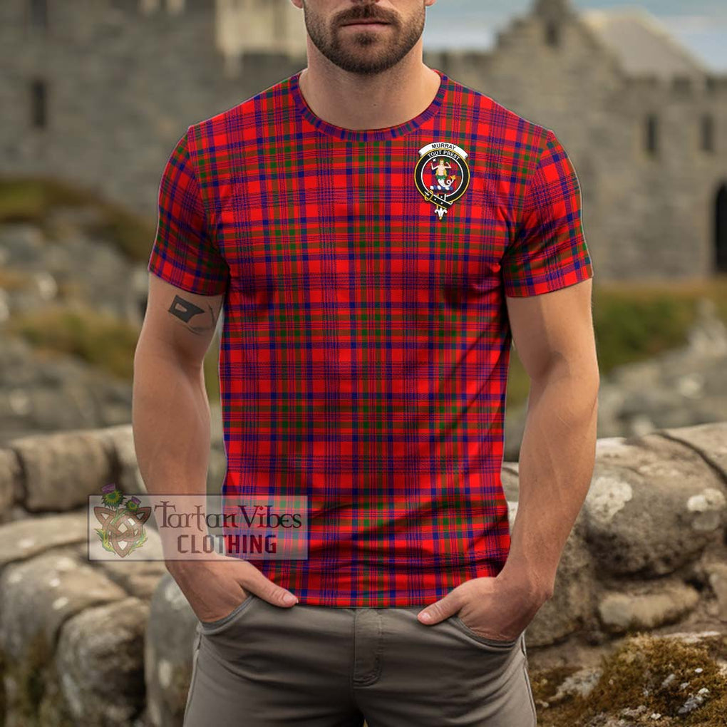 Murray of Tulloch Modern Tartan Cotton T-Shirt with Family Crest Men's Shirt - Tartanvibesclothing Shop