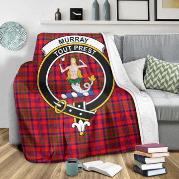 Murray of Tulloch Modern Tartan Blanket with Family Crest