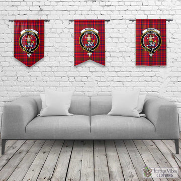 Murray of Tulloch Modern Tartan Gonfalon, Tartan Banner with Family Crest