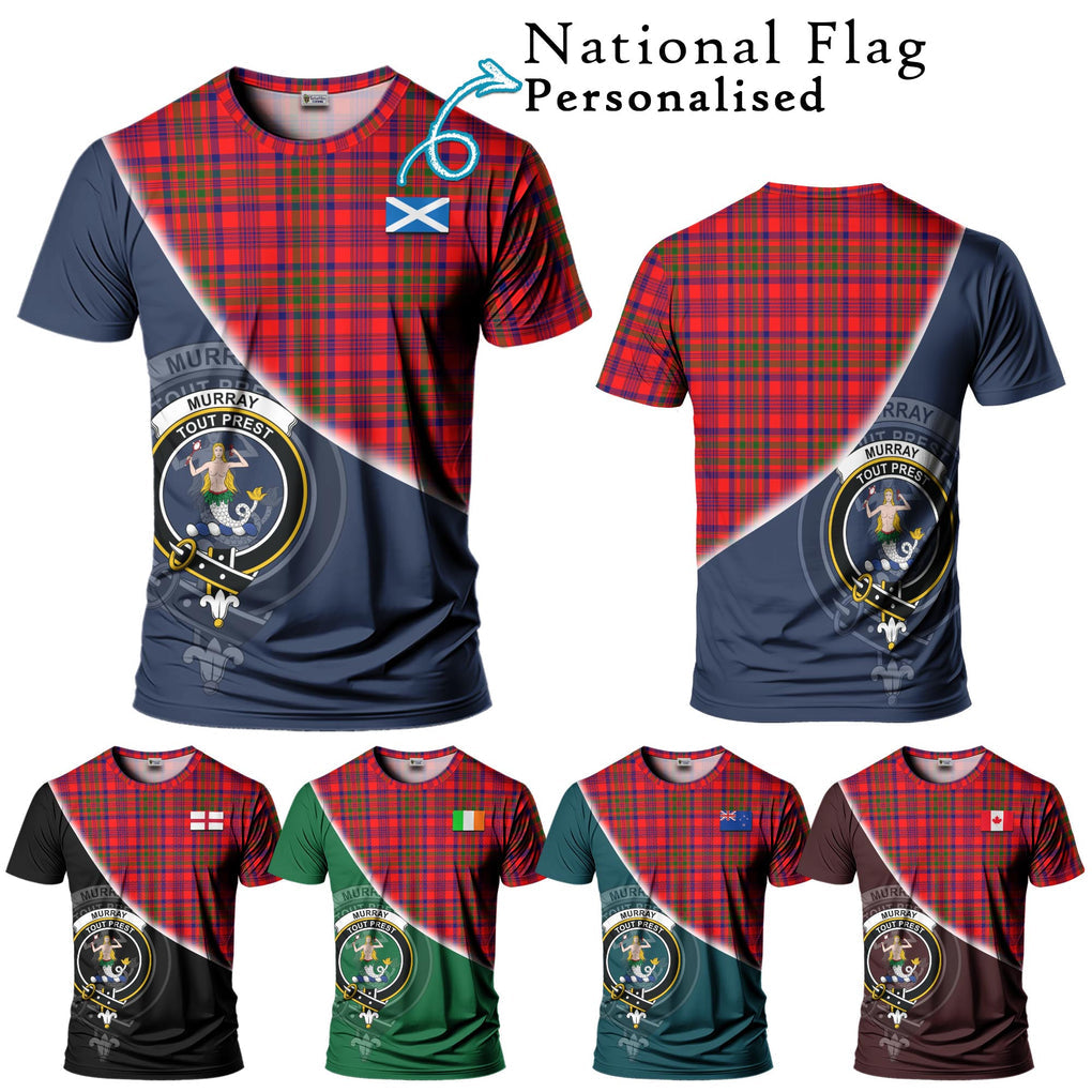 Murray of Tulloch Modern Tartan T-Shirt with Personalised National Flag and Family Crest Half Style Kid's Shirt - Tartanvibesclothing Shop