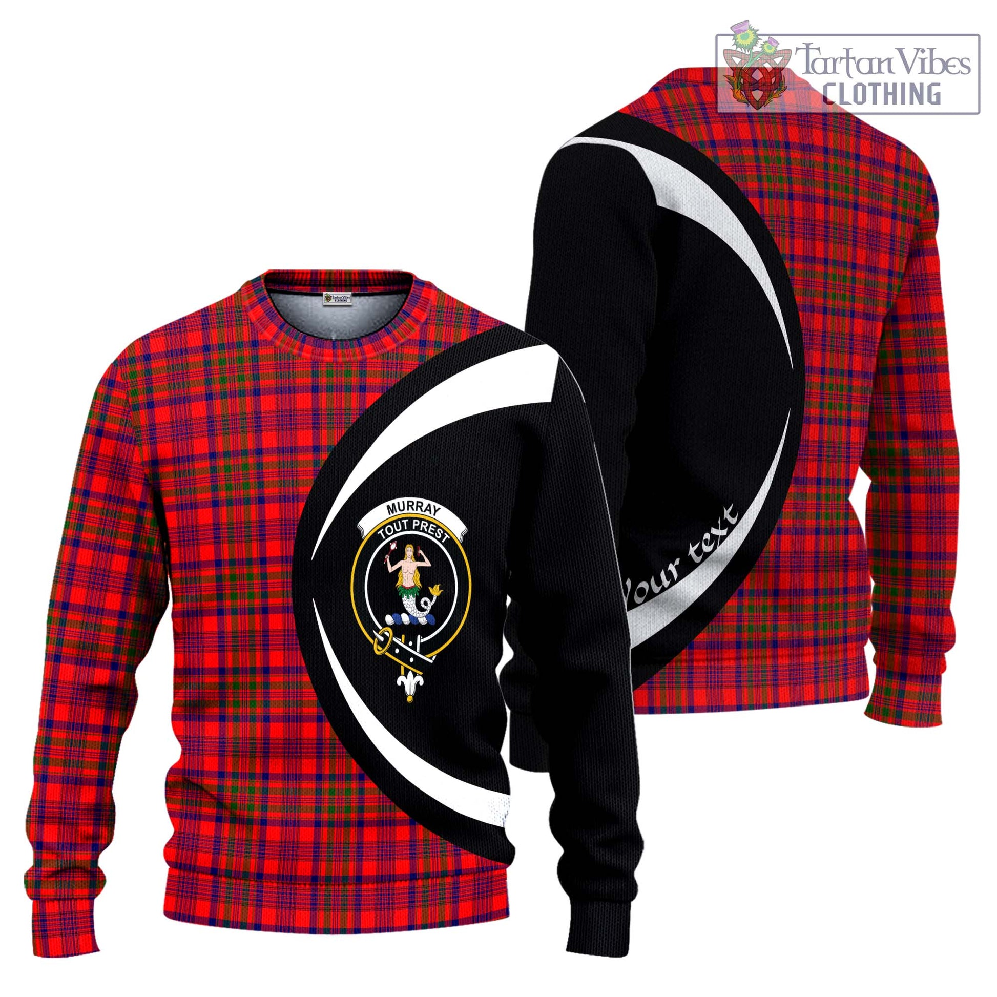 Murray of Tulloch Modern Tartan Knitted Sweater with Family Crest Circle Style Unisex - Tartan Vibes Clothing