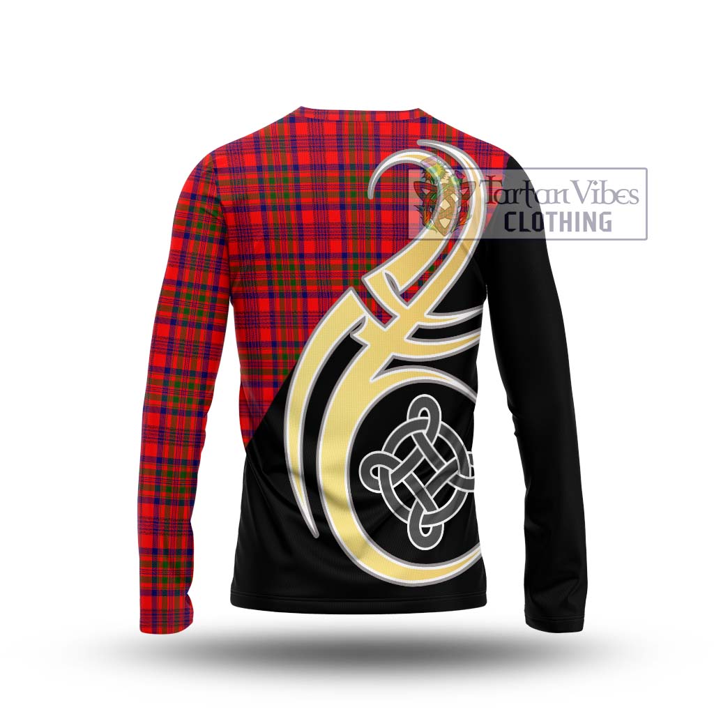 Murray of Tulloch Modern Tartan Long Sleeve T-Shirt with Family Crest and Celtic Symbol Style - Tartan Vibes Clothing