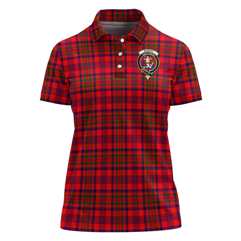 Murray of Tulloch Modern Tartan Polo Shirt with Family Crest For Women - Tartan Vibes Clothing