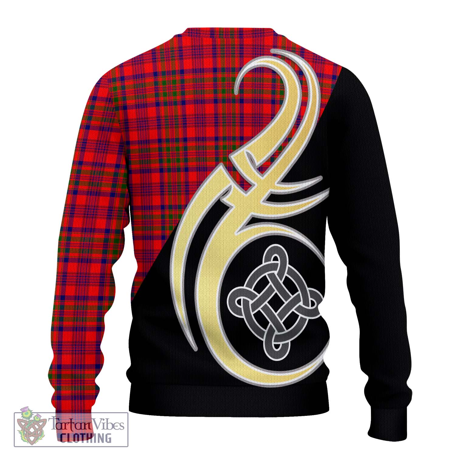 Murray of Tulloch Modern Tartan Knitted Sweater with Family Crest and Celtic Symbol Style - Tartan Vibes Clothing