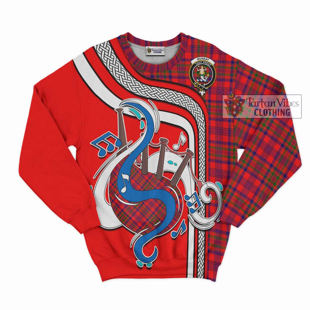 Tartan Vibes Clothing Murray of Tulloch Modern Tartan Sweatshirt with Epic Bagpipe Style