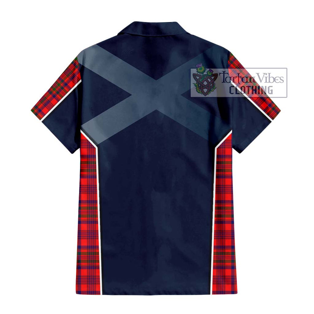 Murray of Tulloch Modern Tartan Short Sleeve Button Shirt with Family Crest and Lion Rampant Vibes Sport Style - Tartan Vibes Clothing