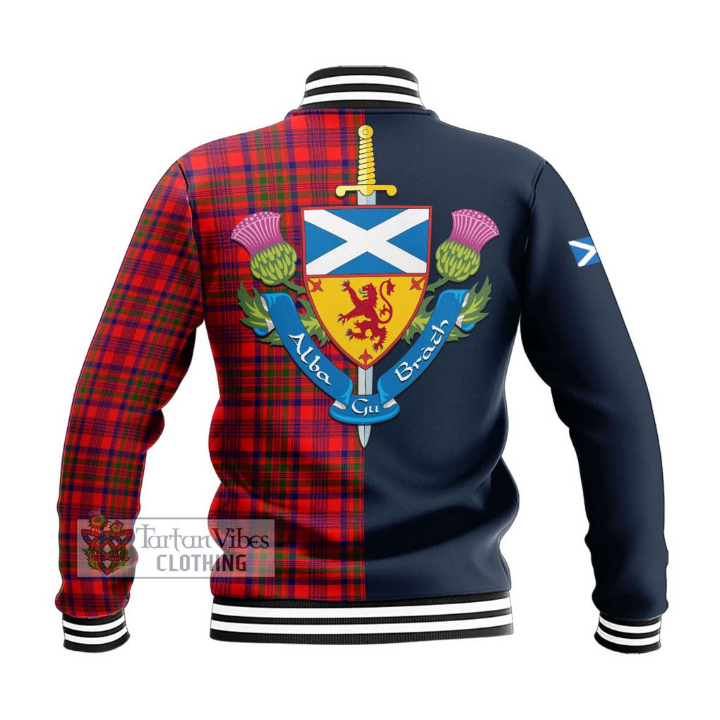 Tartan Vibes Clothing Murray of Tulloch Modern Tartan Baseball Jacket with Scottish Lion Royal Arm Half Style