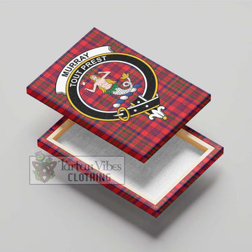 Murray of Tulloch Modern Tartan Canvas Print Wall Art with Family Crest