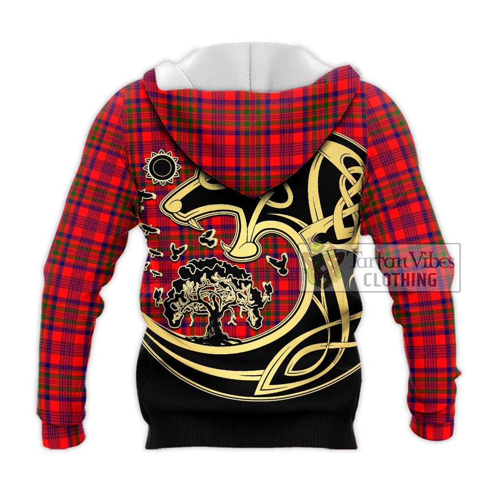 Murray of Tulloch Modern Tartan Knitted Hoodie with Family Crest Celtic Wolf Style - Tartan Vibes Clothing