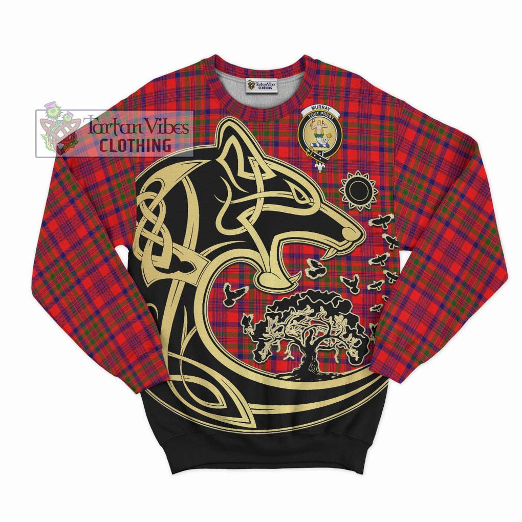 Murray of Tulloch Modern Tartan Sweatshirt with Family Crest Celtic Wolf Style - Tartan Vibes Clothing