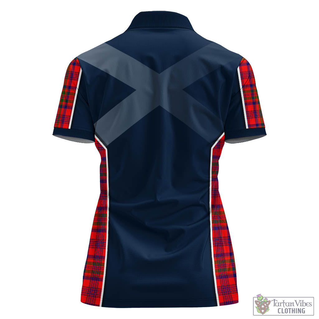 Tartan Vibes Clothing Murray of Tulloch Modern Tartan Women's Polo Shirt with Family Crest and Scottish Thistle Vibes Sport Style