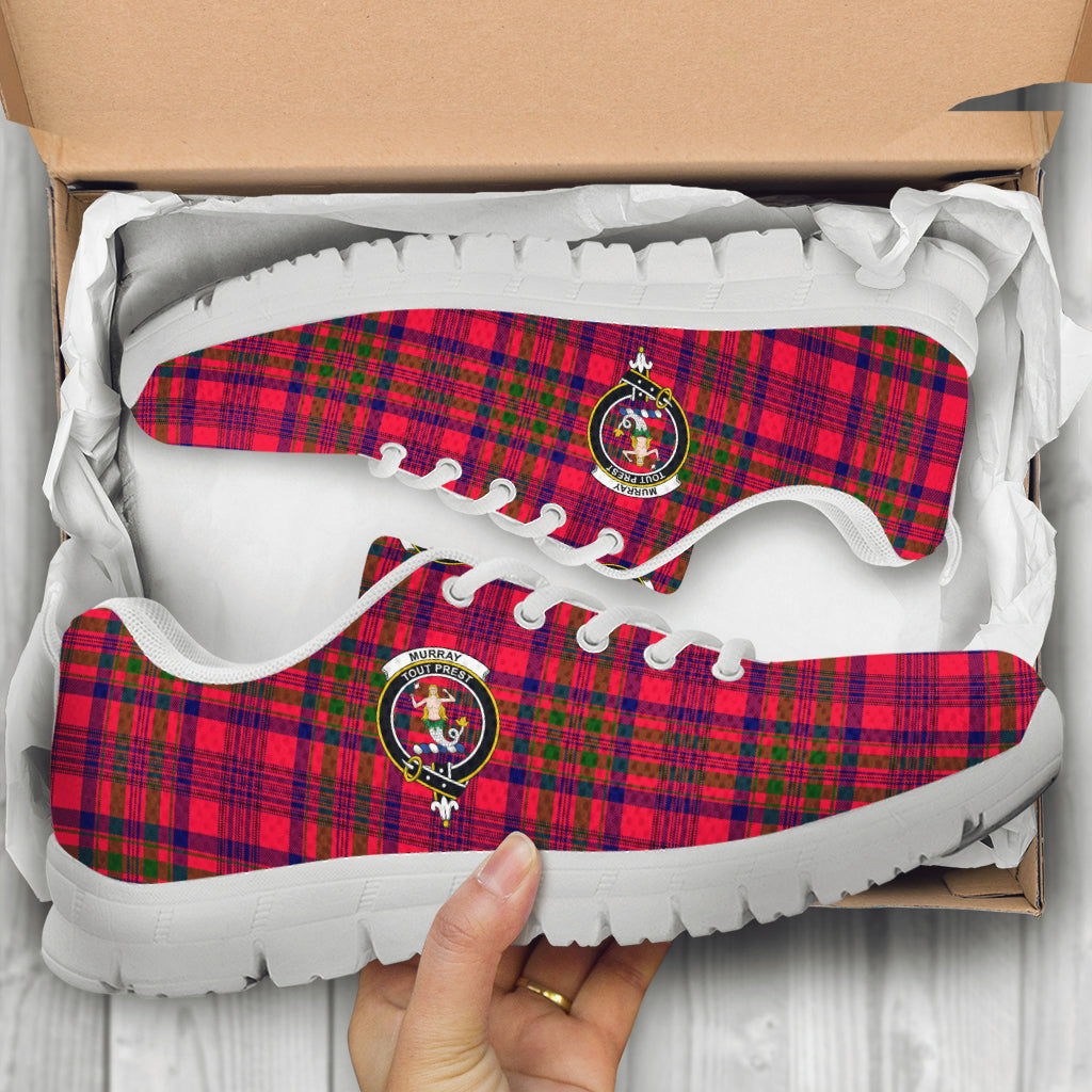 Murray of Tulloch Modern Tartan Sneakers with Family Crest - Tartan Vibes Clothing