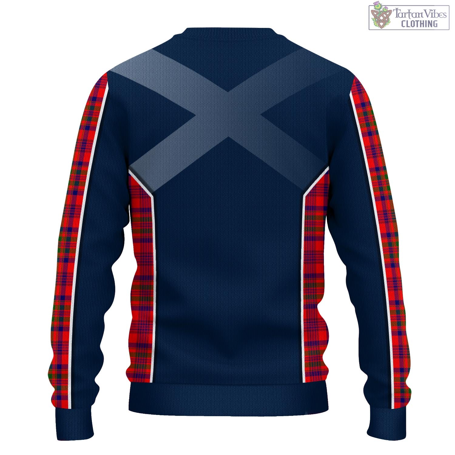 Tartan Vibes Clothing Murray of Tulloch Modern Tartan Knitted Sweatshirt with Family Crest and Scottish Thistle Vibes Sport Style