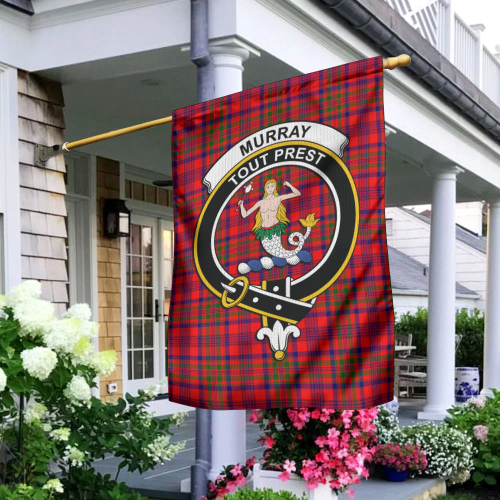 Murray of Tulloch Modern Tartan Flag with Family Crest - Tartan Vibes Clothing