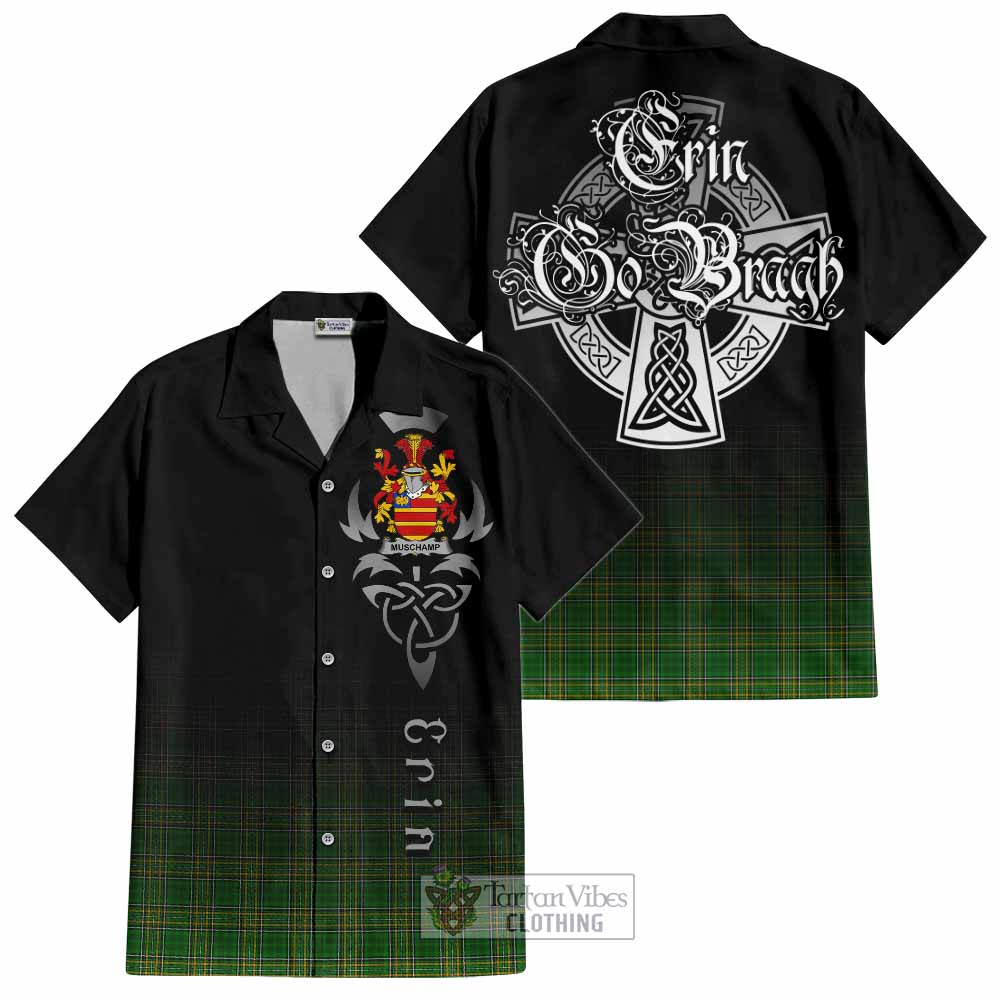 Muschamp Irish Clan Hawaiian Shirt with Coat of Arms Erin Go Bragh Celtic Inspired - Tartan Vibes Clothing