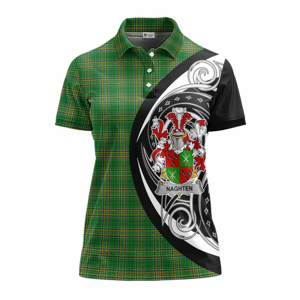 Naghten Irish Clan Women's Polo Shirt Celtic Circle Style Women - Tartan Vibes Clothing
