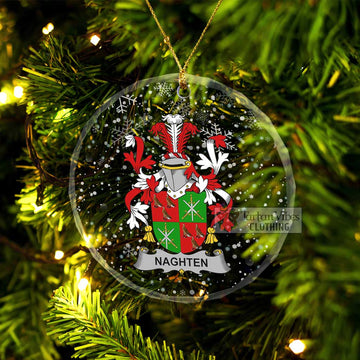 Naghten Irish Clan Christmas Glass Ornament with Coat of Arms